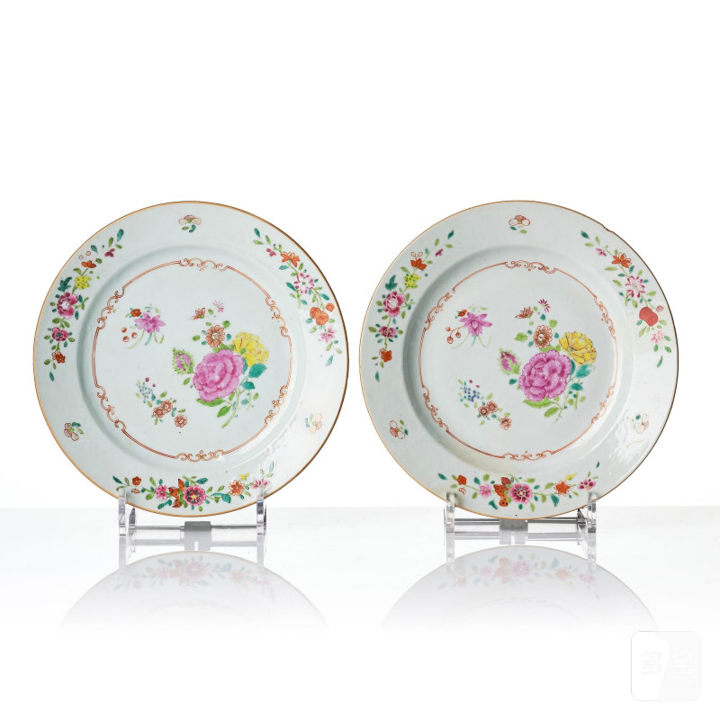 A set of 12 famille rose dishes, - 图4
